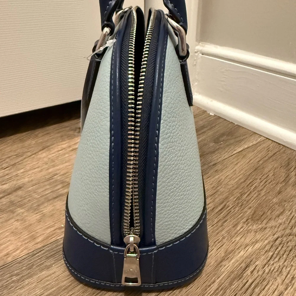 Coach Two-Tone Light Blue and Navy Dome Satchel